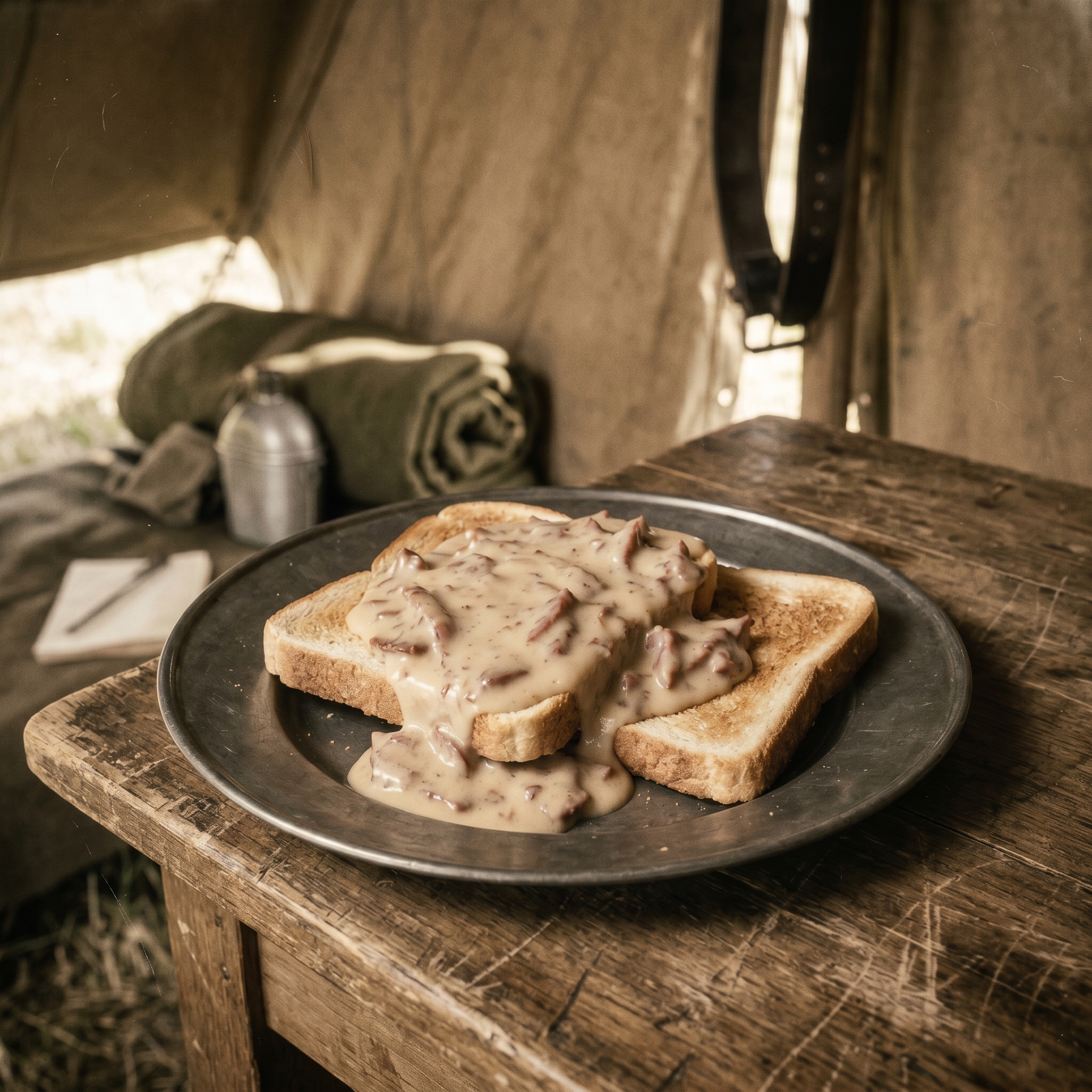 Creamed beef on toast